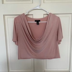 h:ours pink/nude Cowl Neck Crop Top Size 0